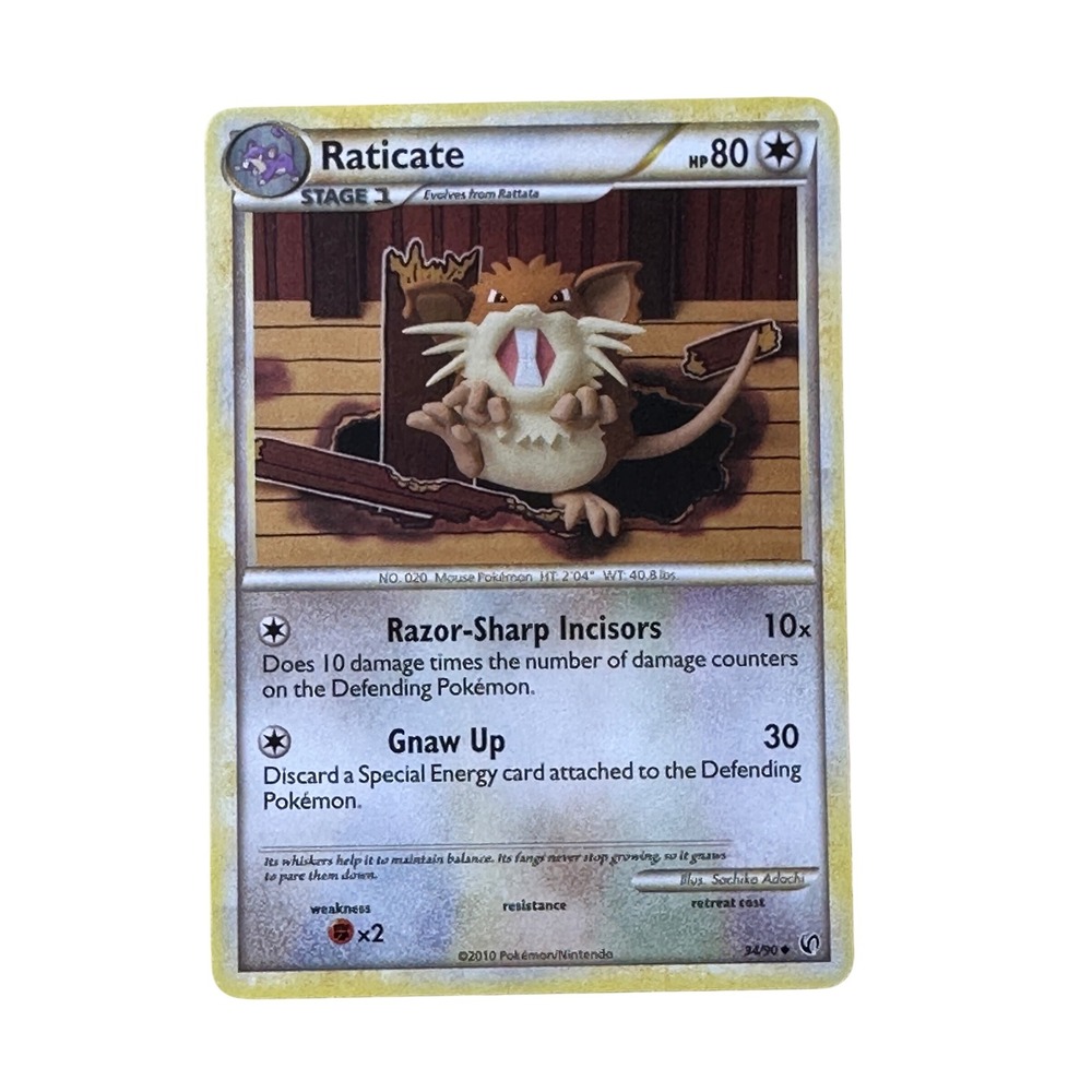 Raticate 74/90 Uncommon Pokemon Card 2010‎ HeartGold SoulSilver TCG MP/LP